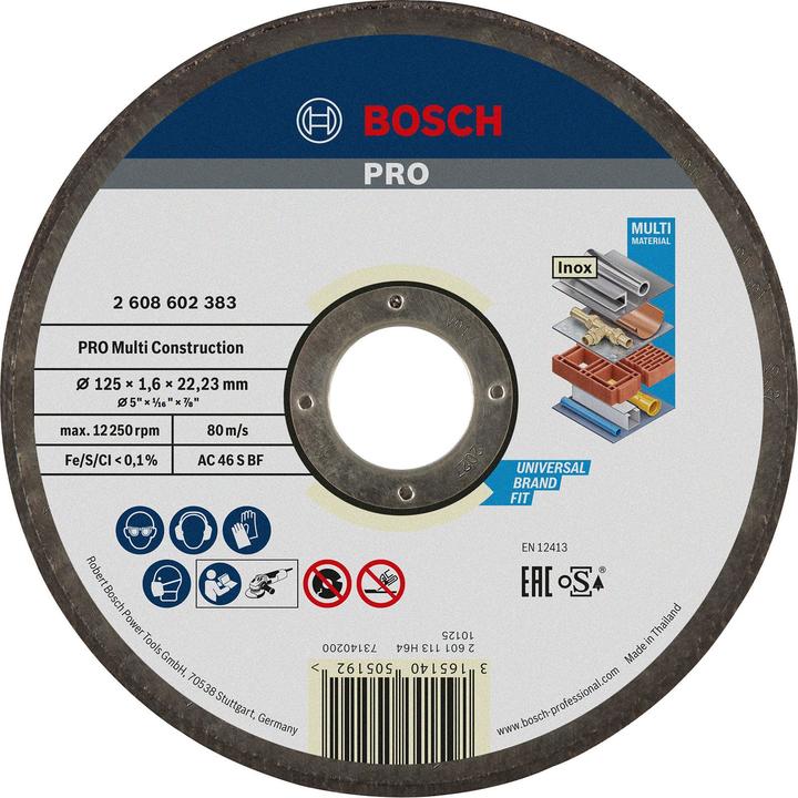 Bosch Professional Zubehör PRO Multi material cutting disc, 125 x 1.6 x 22.23 mm