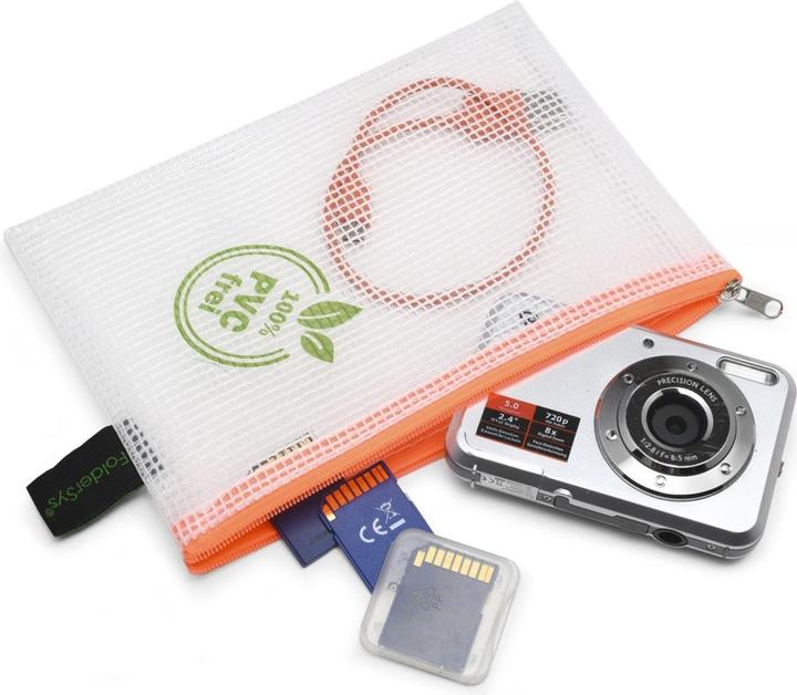 Foldersys Reissverschlussbeutel A6 transparent/orange 0,20 mm (A6, 1 x)
