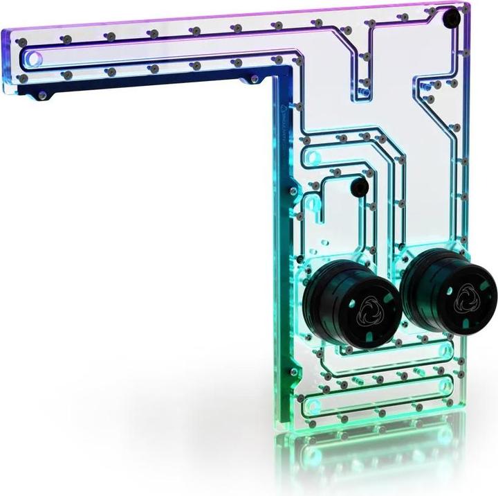 Actual product image Singularity Computers Corsair 1000D Dual D5 Reservoir Distroplate