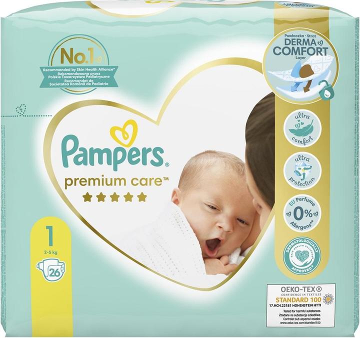 Produktbild Pampers Premium Care (Gr. 1, Tragepack, 26 Stk.)