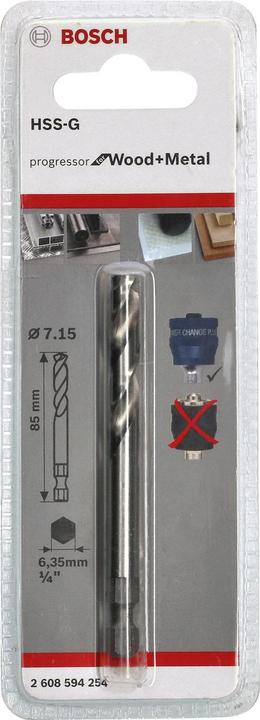 Actual product image Bosch Professional Zubehör Centre drill for hole saw Plus HSS-G Ø 7.15x85 mm (7.15 millimetres)