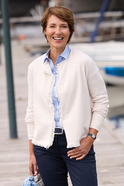 Produktbild Betty Barclay Damen Strickjacke mit Fransen (48)