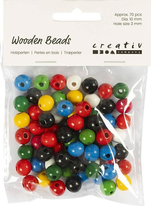Image du produit Creativ Company Perles en bois de différentes couleurs, 150 pièces.