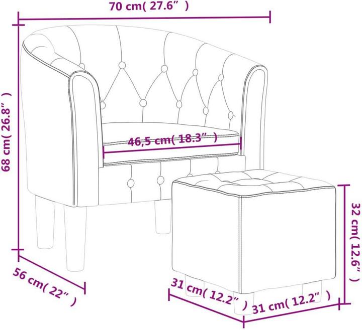 Actual product image vidaXL Clubsessel