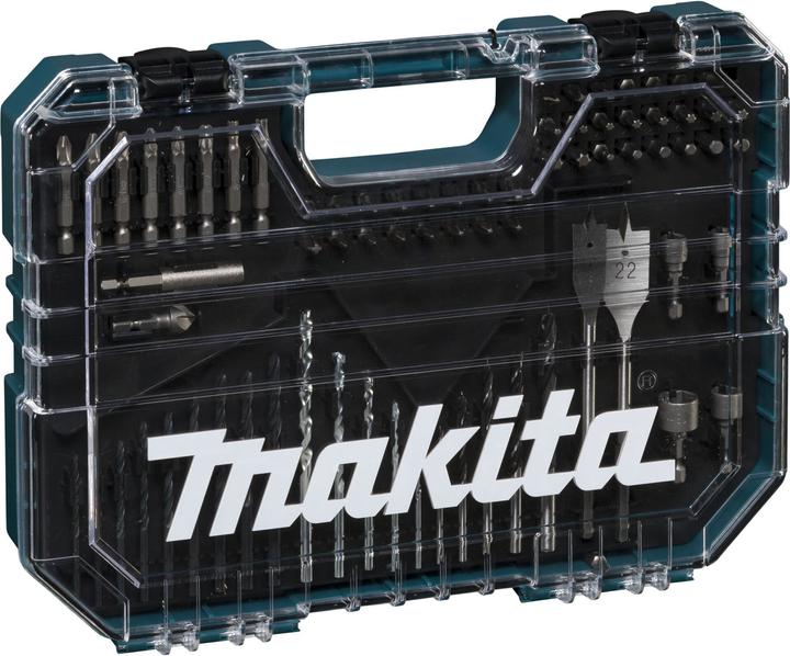 Actual product image Makita E-16988 Drill bit set 75 pcs. (23, 31, 46, 21 mm, 3/4", 32 mm, 11mm, 42 mm, 49mm, 22 mm, 4-12mm, 10mm, 18 mm, 1/4", 24 mm, 20 mm, 13 mm, 27 mm, 48 mm, 17 mm, 16 mm, 44 mm, 29 mm, 19 mm, 26 mm, 25mm, 28 mm, 45 mm, 3/8", 15 mm, 40 mm, 43 mm, 30 mm, 50 mm, 38mm, 5/16", 14 mm, 1/2", 35 mm)