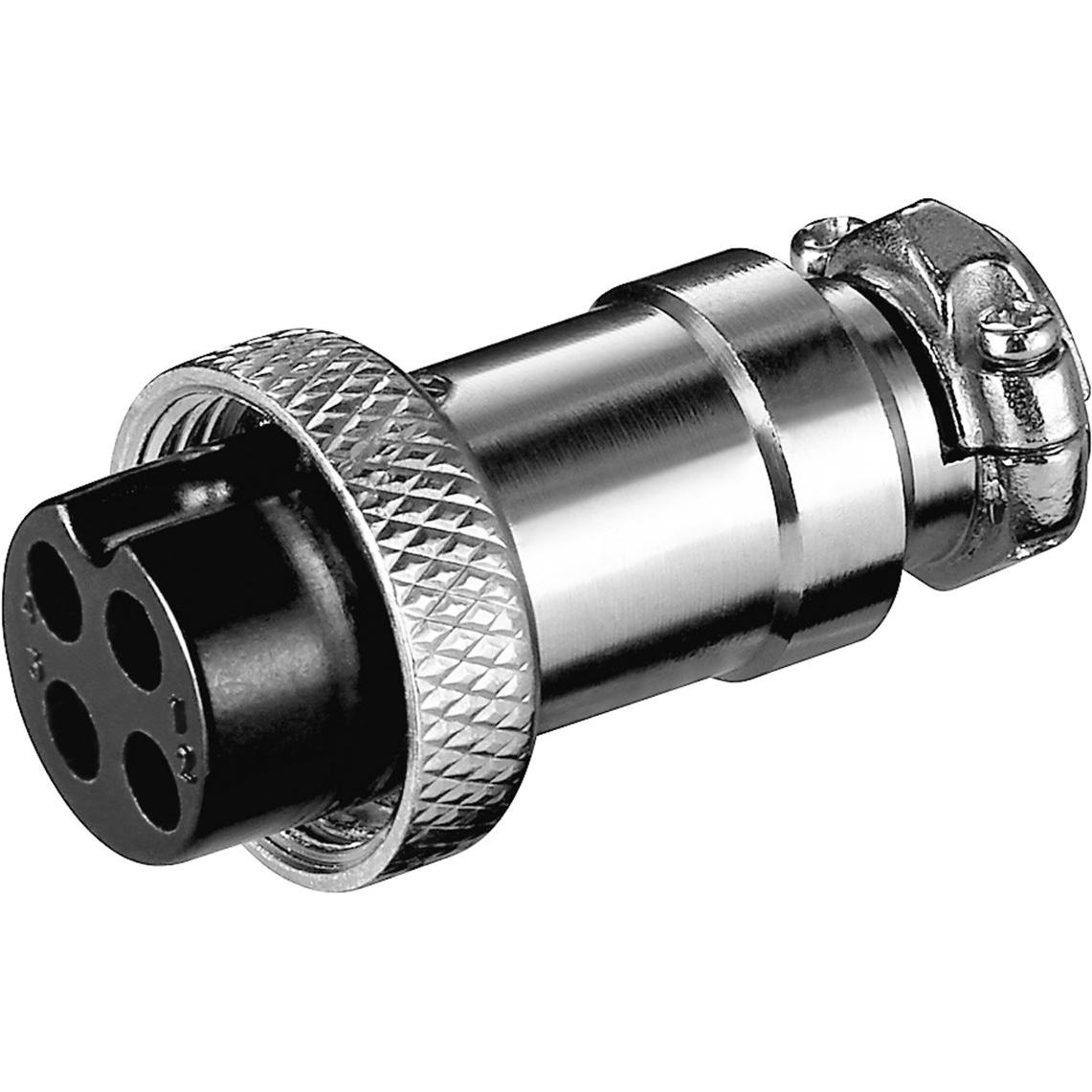 Goobay Mikrofonkupplung, 4 Pin, Audio Stecker, Silber