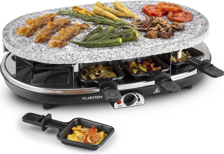 Klarstein Steaklette, barbecue 2 en 1 sans dessous de plat & spatule en bois