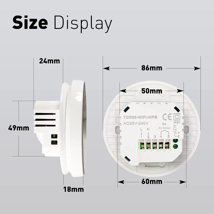Image du produit Beok controls Thermostat de chauffage électrique, 1pc WIFI