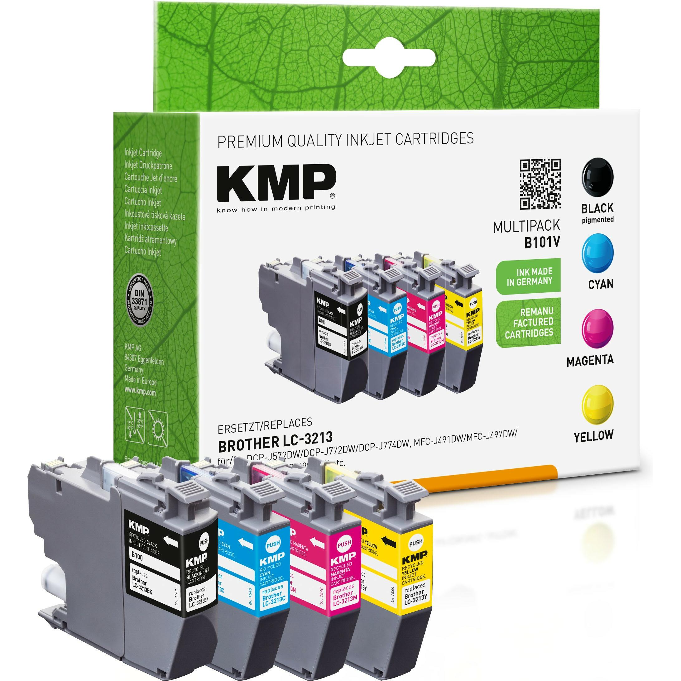 KMP, Druckerpatrone, Tinte ersetzt LC3213VAL (M, BK, Y, C)