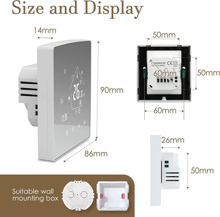 Actual product image Beok controls Electric heater thermostat, 1pc WIFI