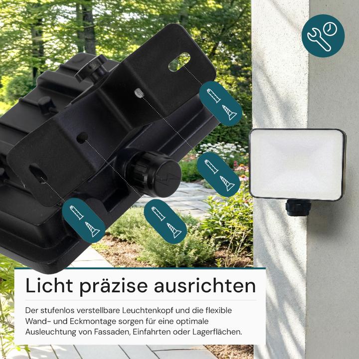 Image du produit Luxula LED-Fluter, BeamPlug, 10 W, 4000 K (neutralweiss), 1200 lm, schwarz (1200 lm, IP65)