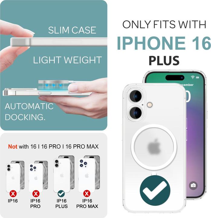 Actual product image Nalia Extremely thin 0.3mm hard case with MagSafe, matt cover (Apple iPhone 16 Plus)