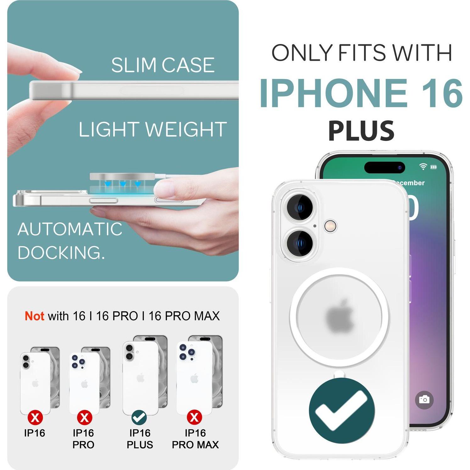 Thumbnail - Nalia Extrem Dünnes 0,3mm Hard-Case mit MagSafe, Matte Hülle (Apple iPhone 16 Plus), Smartphone Hülle, Weiss