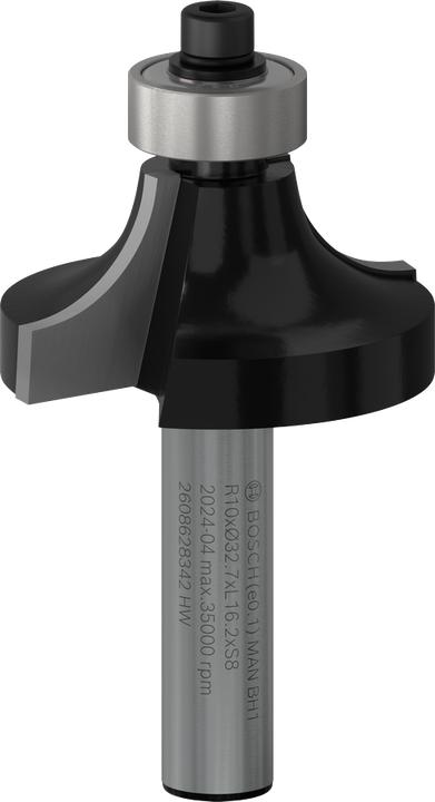 Produktbild Bosch Professional Zubehör Abrundfräser, 8 mm, R1 10 mm, L 16,5 mm, G 57 mm