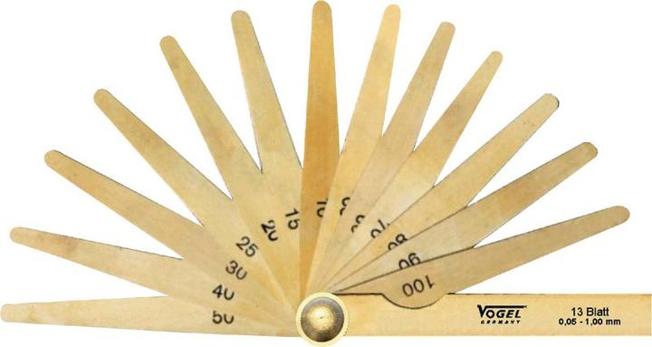 Neriox Fühlerlehre Messing 13 Blatt 0.05...1.00 (10 cm)