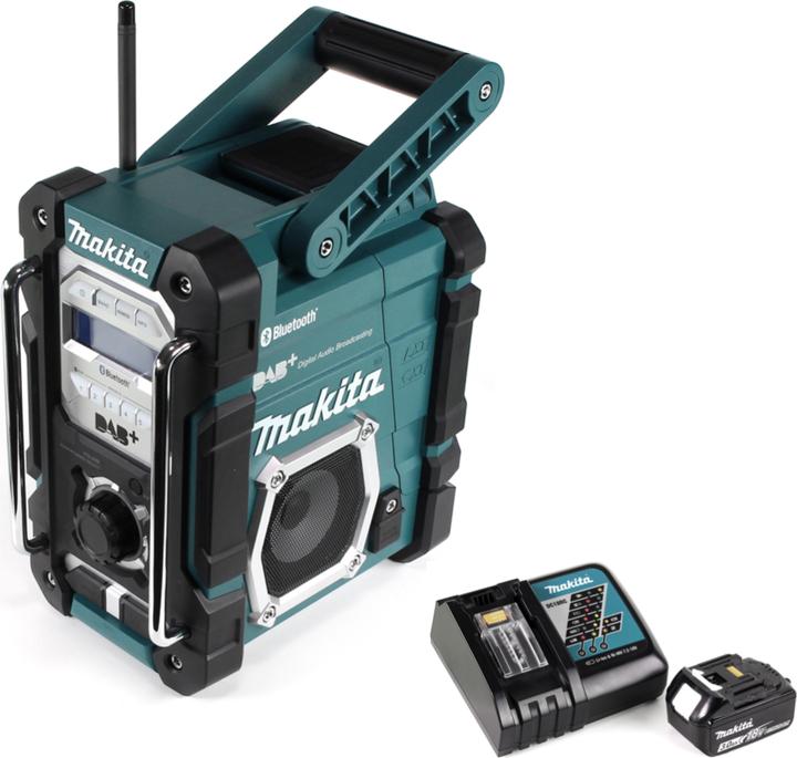 Produktbild Makita DMR 112 RF1 Akku Baustellen Radio 7,2 - 18V Bluetooth DAB+ + 1x 3,0Ah Akku + Ladegerät (DAB, DAB+, FM, Bluetooth)