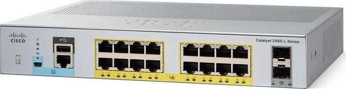 Produktbild Cisco 16 Port Rail PoE+ Switch C1000-16P-2G-L (16 Ports)
