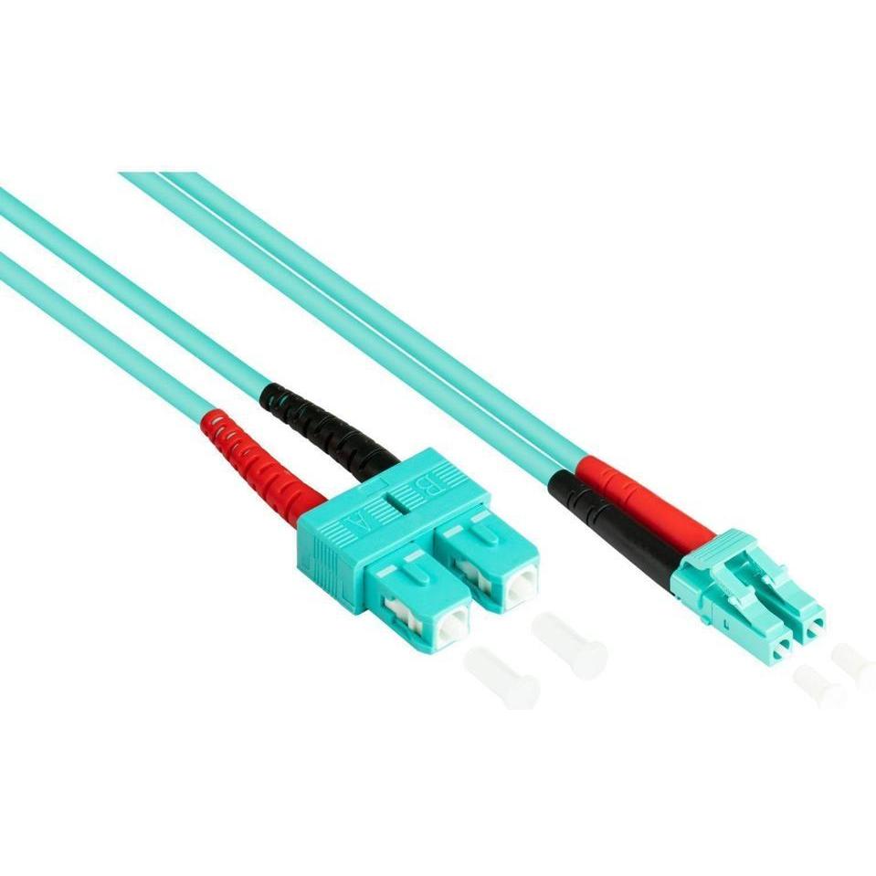 Kabelmeister Patchkabel LWL Duplex OM3 (Multimode, 50/125) LC/SC, LSZH, austauschb. Pol., 20m (20 m), Netzwerkkabel