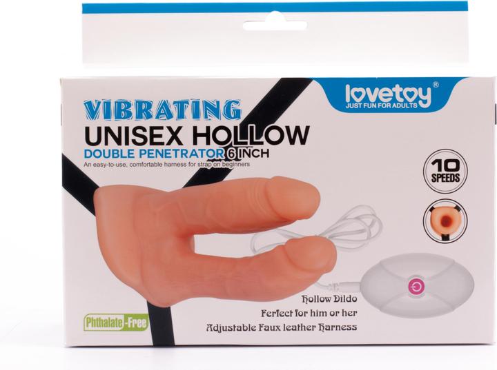 Image du produit Lovetoy Double Hollow Dildo Strap On Vibrant