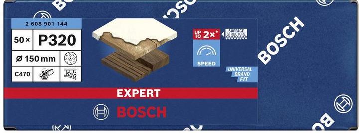 Actual product image Bosch Professional Zubehör Expert C470 Sandpaper multi-hole for random orbital sander, 150 mm, G 320, 50 pcs. (320)