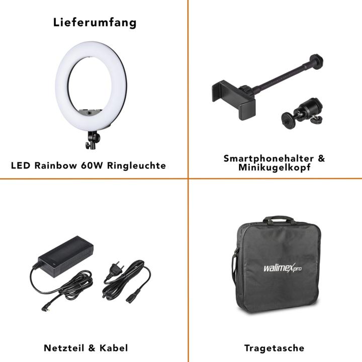 Actual product image Walimex pro LED Rainbow 60W RGBW Ring Luminaire (Ring light)