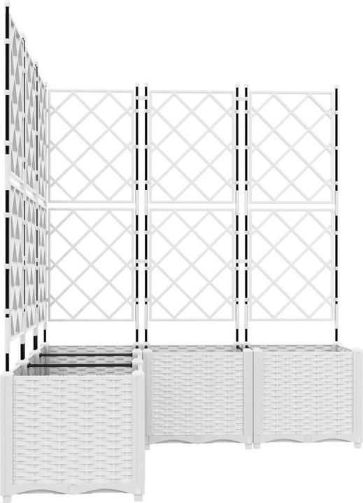 Produktbild vidaXL Gartenpflanzer mit Spalier 5 Stück Weiss 120x120x143 cm