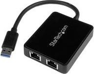 Image du produit StarTech USB 3.0 Double Port Gigabit Nic Nic (USB, RJ45 Gigabit Ethernet (2x))