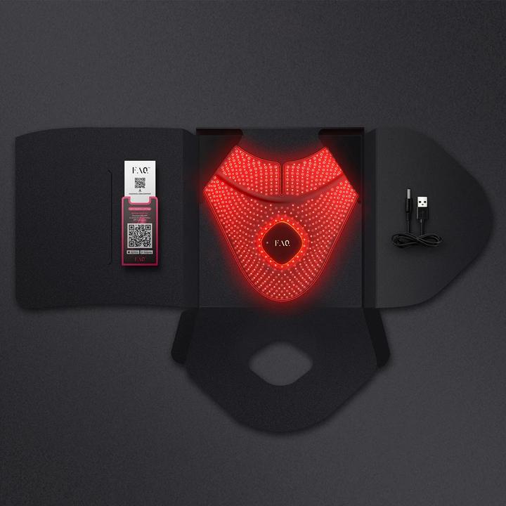 Immagine prodotto FAQ 211 Maschera indossabile in silicone anti-invecchiamento NIR + 7 LED Light Therapy per il collo e