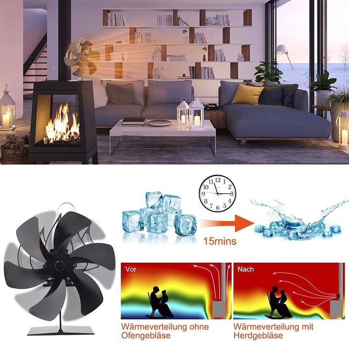 Image du produit Fwiull Ventilateur de cheminée, 6 pales