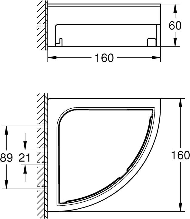 Actual product image Grohe Start Cube QuickFix corner shower basket, adhesive, supersteel (19 x 19 x 12.50 cm)