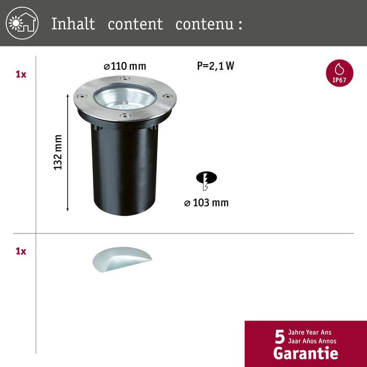 Produktbild Paulmann Einbauleuchte Floor (30 lm, IP67)