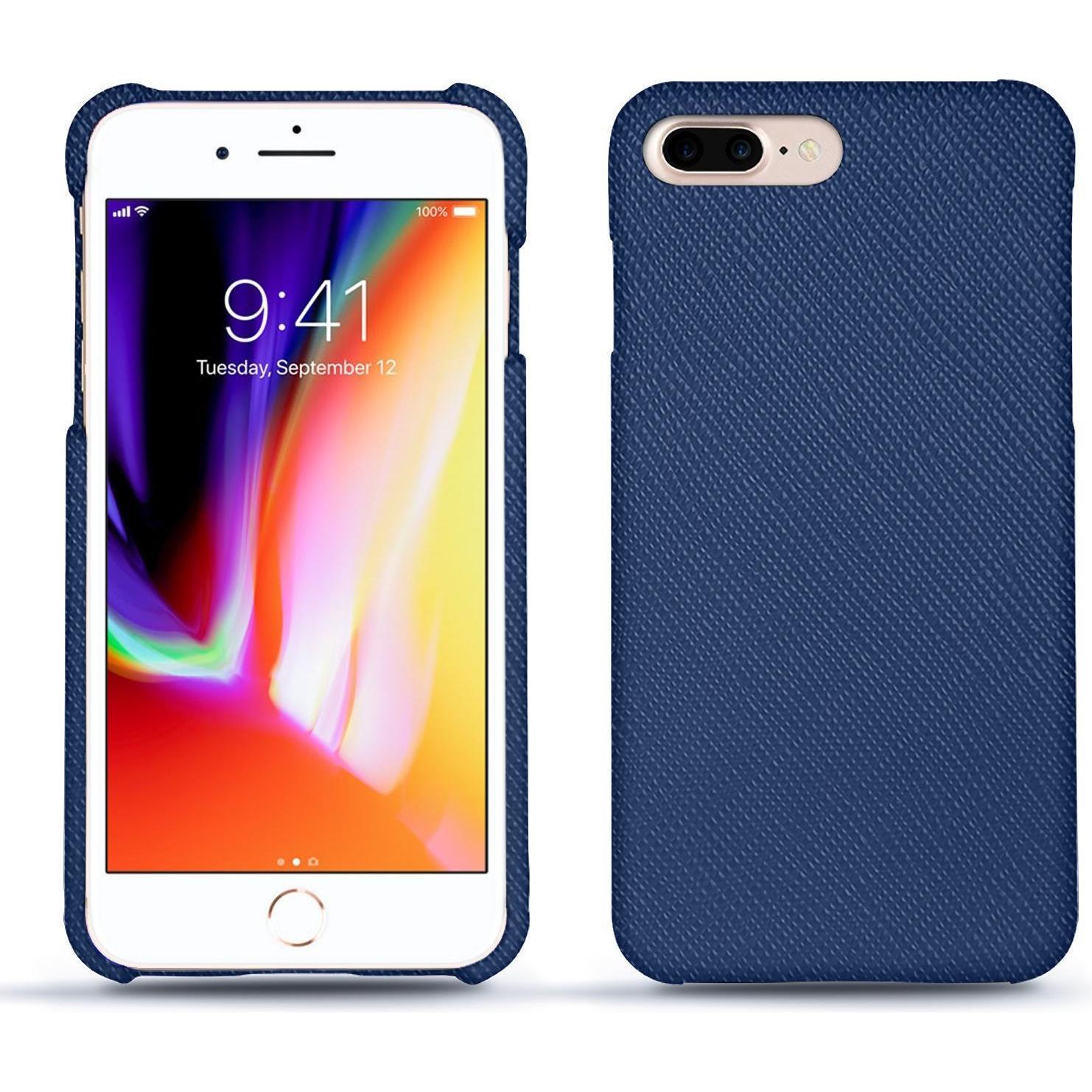 Noreve Lederschutzhülle (Apple iPhone 8 Plus), Smartphone Hülle, Blau
