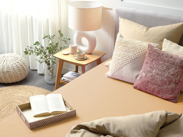 Produktbild Beliani Spannbettlaken Baumwolle sandbeige 160 x 200 cm JANBU (160 x 200 cm)