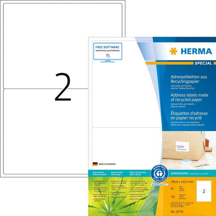 Image du produit Herma Étiquettes recyclées A4