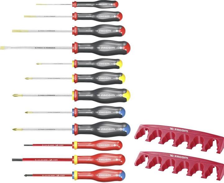 Facom Set di cacciaviti 12 pezzi e 2 supporti (Porta)