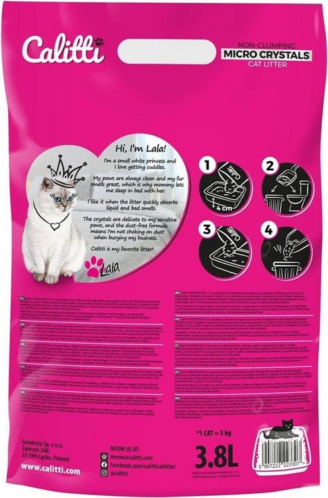 Productafbeelding Calitti Microkristallen - Siliconen kattenbakvulling 3 8 l (Niet-klonterend, 3.80 kg)