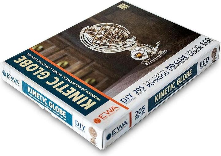 Actual product image Eco Wood Art Kinetic Globe - 3D wooden construction kit