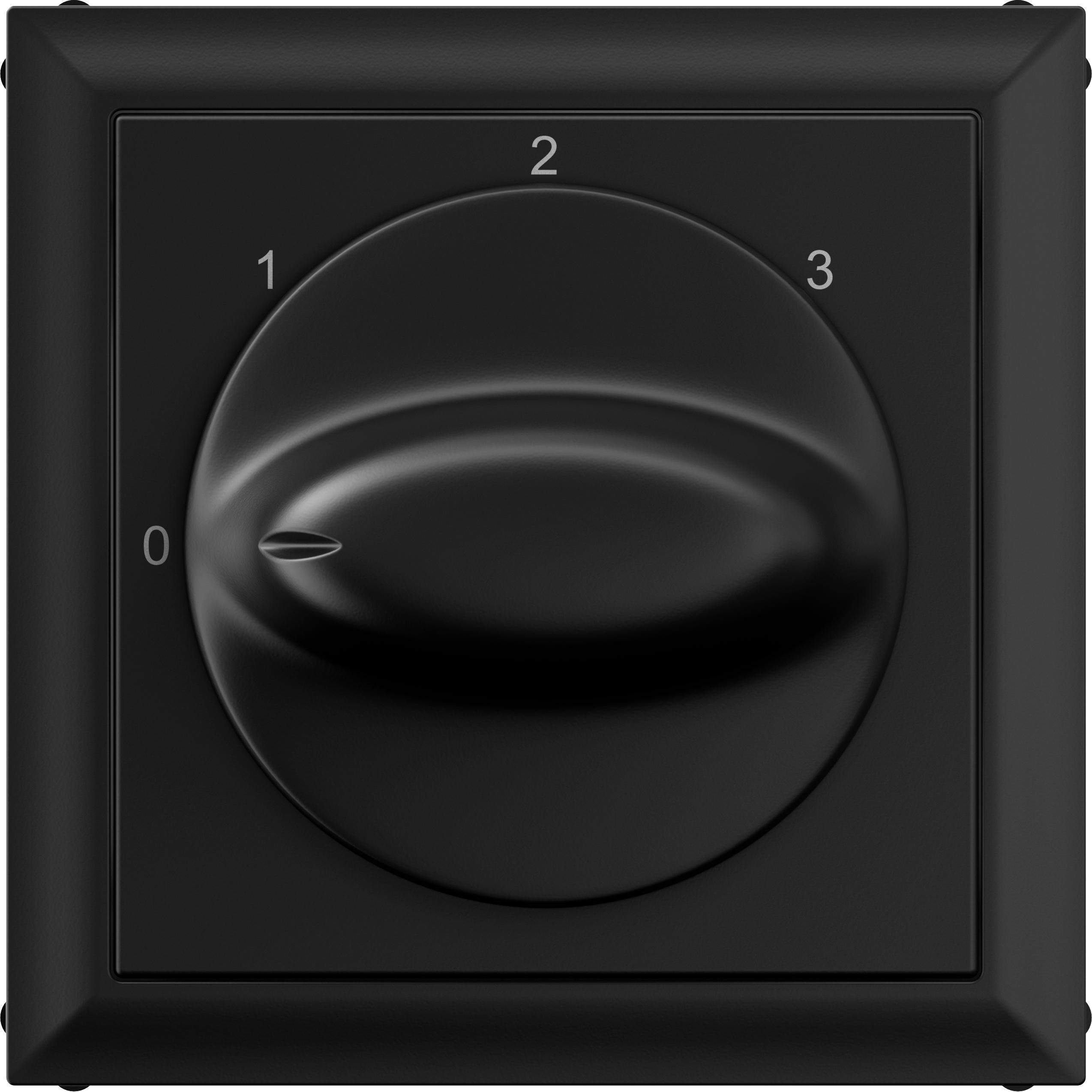 Thumbnail - Legrand SEANO Abdeckung für 3-Stufenschalter mit Nullstellung (0, 1, 2, 3), Taster + Schalter, Schwarz