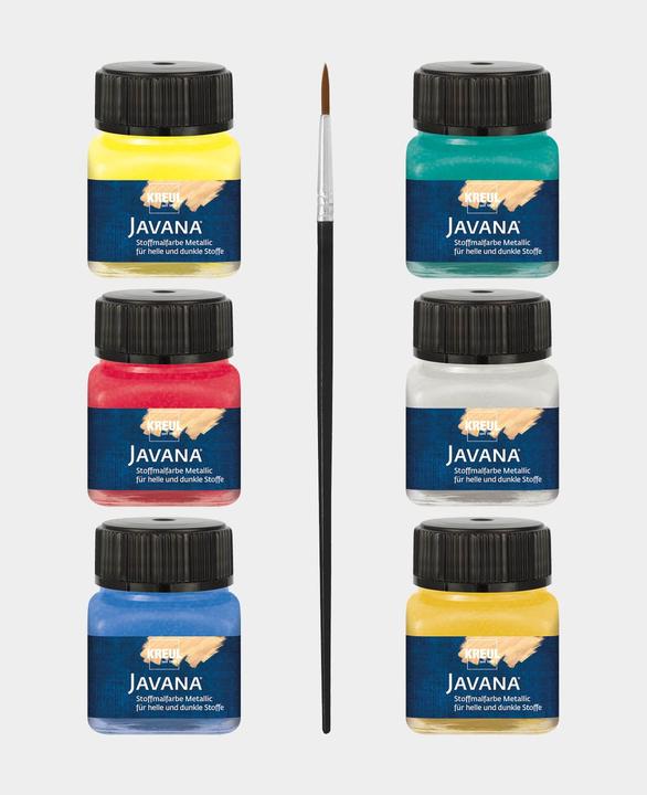 Productafbeelding Kreul Javana Textielverf Metallic Basiskleuren Set 6 x 20 ml (120 ml)