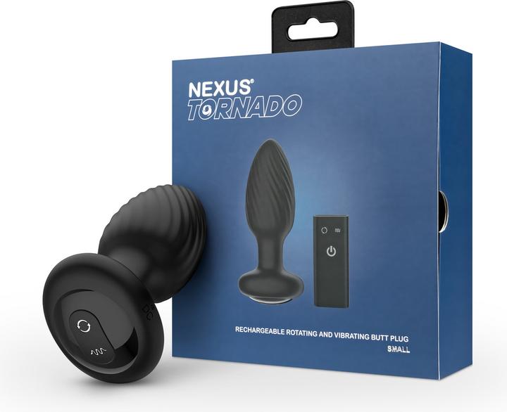 Actual product image Nexus Tornado Remote Control Rotating Butt Plug Black