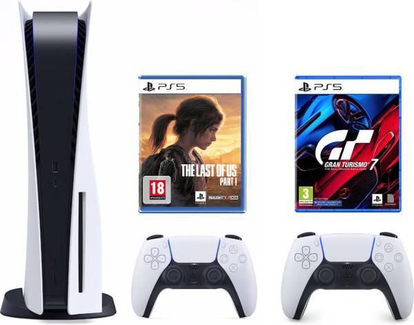 Produktbild Sony Playstation 5 + GT 7 + The Last of Us Part I + Wireless Controller Bundle