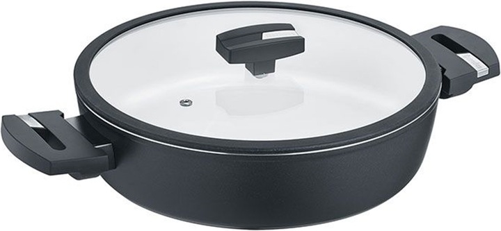 Produktbild Berndes 0019886106 ALLROUNDER - BALANCE® INDUCTION ENDURO Servierpfanne mit Glasdeckel 28 (23.50 cm, Kochtopf, Aluminium)