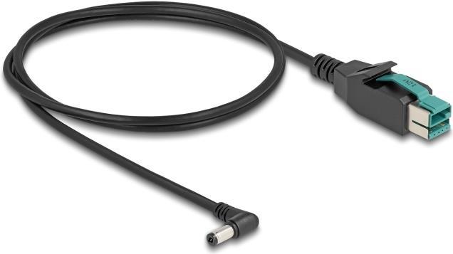 Actual product image Delock PoweredUSB cable 12 V plug to DC 5.5 x 2.1 mm angled plug 1 m (1 m)