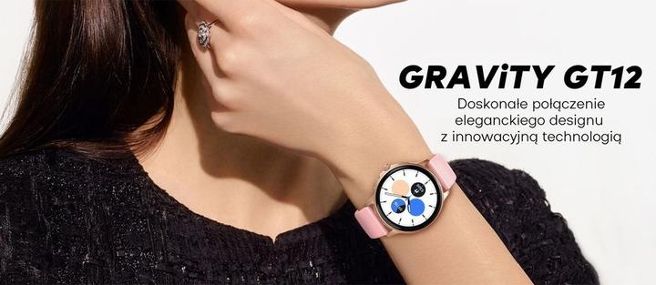 Produktbild Gravity GT12-5 Damen-Smartwatch, graues Silikonarmband + Roségold-Armband