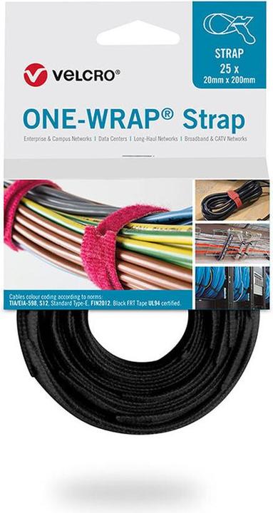 Produktbild Velcro brand Professional Markenkabelbinder (Klettkabelbinder, 200 mm, 25 Stk.)