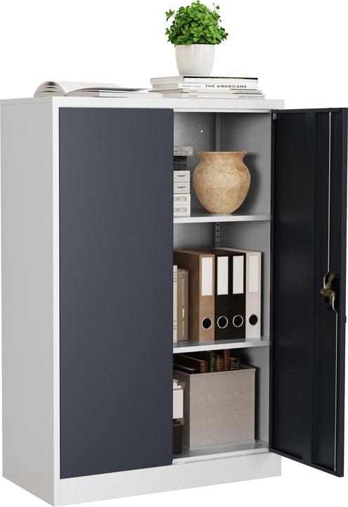 VCM Stahlschrank abschliessbar Malivo 3fach (80 x 40 x 120 cm)