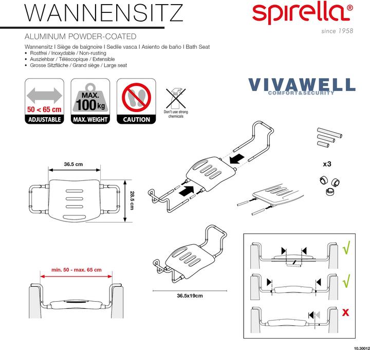 Produktbild spirella Badezimmerstuhl (100 kg)