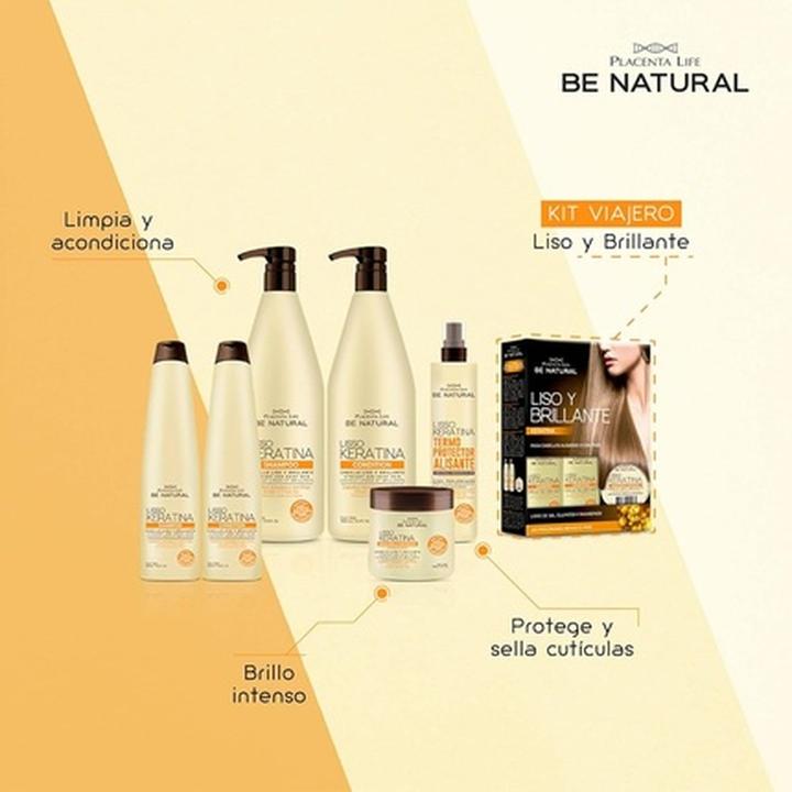 Produktbild Be Natural Lisso Keratin Shampoo 1L - Plife (1000 ml, Flüssiges Shampoo)