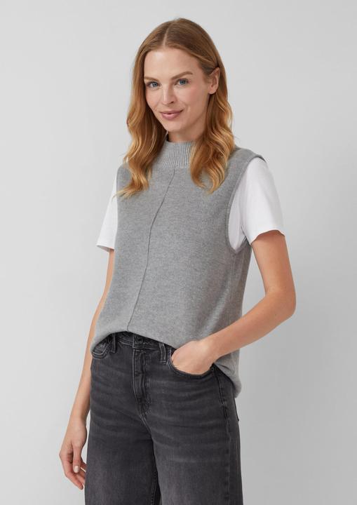 Produktbild s.Oliver Sweatshirt Ärmelloses Sweatshirt mit geripptem Stehkragen (42)