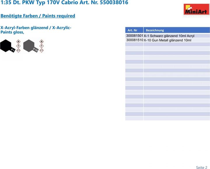 Produktbild Mini art German Car 170V Cabrio Saloon